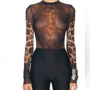 Jean Paul Gaultier Mesh Leopard Top